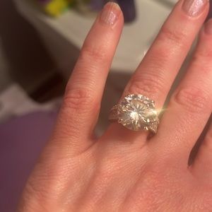Genuine Moissanite Ring 10 Carat Solitaire! New!